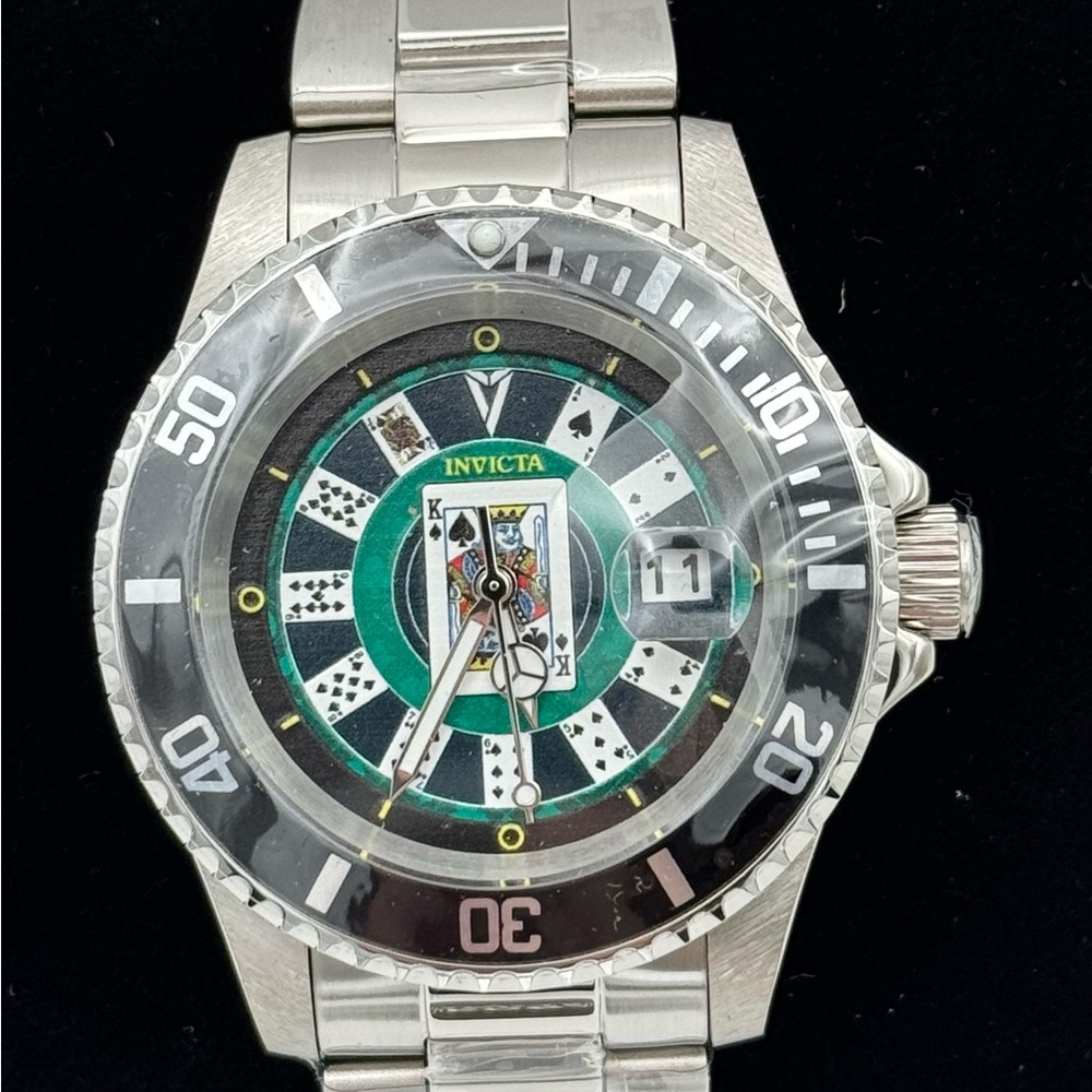 Invicta 50524 Pro Diver House of Cards Casino Dial Watch 40mm Steel NEW - Picture 3 of 10